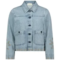 Cartoon Jeansjacke mit Stickerei 40
