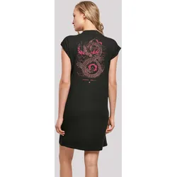 Shirtkleid F4NT4STIC "Drachen Feuer", Damen, Gr. M, schwarz, Obermaterial: 100% Baumwolle, casual, regular fit, Kurzarm ohne Bündchen, Kleider, Print
