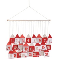 Excellent Houseware Adventskalender Häuschen (24-tlg), zum Befüllen rot