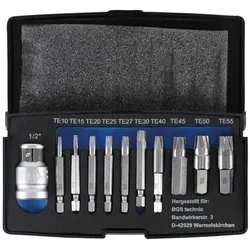 Schraubenausdreher-Satz für defektes T-Profil (für Torx) T10 - T55 11-teilig