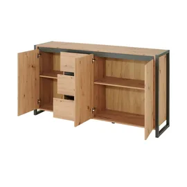 Finori Sideboard Denver 160 x 88 x 40 cm Braun/Grau