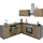 kochstation Winkelküche KS-Samos L-Form 220 cm braun