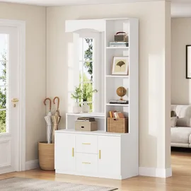 stilvora Garderobenschrank 90x180x40 cm Weiß