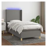 vidaXL Boxspringbett 100 x 200 cm Dunkelgrau
