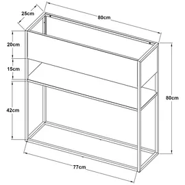 [en.casa] Joensuu Hochbeet 80 x 80 x 25 cm Schwarz