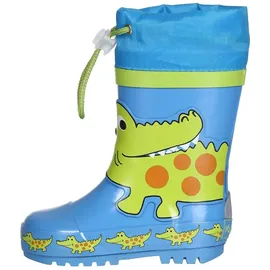 Playshoes Krokodil Gummistiefel Blau/Orange/Hellgrün 32,5