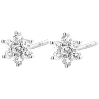 Hey Happiness Ohrstecker Blume Zirkonia 925 Silber onesize