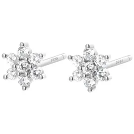 Hey Happiness Ohrstecker Blume Zirkonia 925 Silber onesize