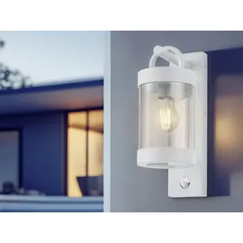 meineWunschleuchte Außenwandlaterne aus Aluminium Weiß Höhe 33cm