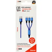 2Go 797151 USB Ladekabel - blau - 150cm f. Micro-USB