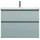 Burgbad Lin20 Keramik-Waschtisch inklusive Waschtischunterschrank, 2 Auszüge, 830x415x622mm, SGHD083F5395C0001, Farbe: Eisblau Matt / Rückwand Anthrazitgrau