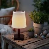 Spetebo Solar Tischleuchte für Außen und Innen - 23 x 12 cm - LED Garten Tischlampe warm weiß