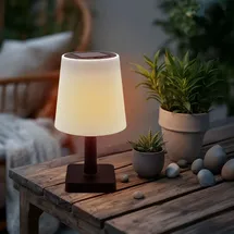 Spetebo Solar Tischleuchte für Außen und Innen - 23 x 12 cm - LED Garten Tischlampe warm weiß
