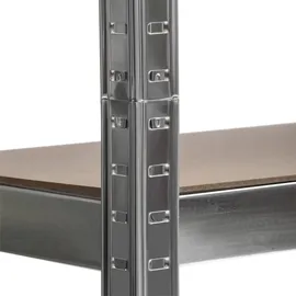 SCHULTE Regalwelt Schwerlastregal Holz 180x160x60 cm silber 4 Böden