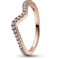 Pandora Funkelnde Welle Ring aus Sterlingsilber mit Zirkonia in der Farbe Roségold, PANDORA Timeless Collection, Gr.56, 182539C01-56