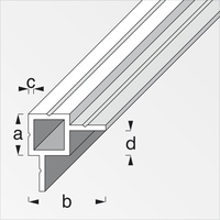 alfer Quadratrohr, 2 Schenkel versetzt 1 m, 23.5 x 45.5 x 1.5 mm