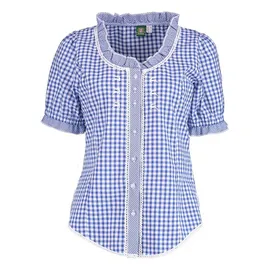 OS-TRACHTEN Poror Trachtenbluse blau 34