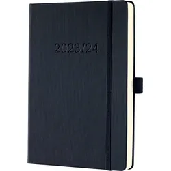 Sigel Wochenkalender Conceptum 2023/2024, 18 Monate, ca. DIN A5, schwarz, Hardcover, 1 Woche / 2 Seiten (links Woche/rechts Notizen)