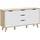 Forte Sideboard 149,1 x 76,7 x 42 cm Planked Eiche / Weiß