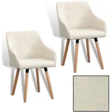 Estexo Esszimmerstuhl Küchenstuhl Stuhl 2er Set Vintage Essstuhl Stoffbezug Holz Stühle Beige