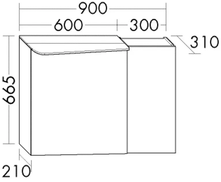 Burgbad Spiegelschrank Badu 665x900x310 Frassino Dekor Cappuccino, SFTV090RF3697 SFTV090RF3697