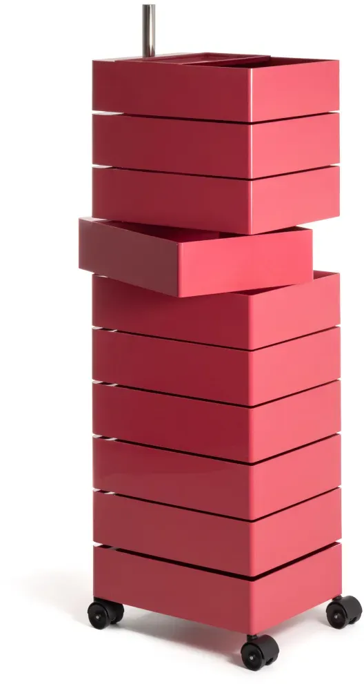 Magis 360° Rollcontainer mit 10 Fächer, magenta