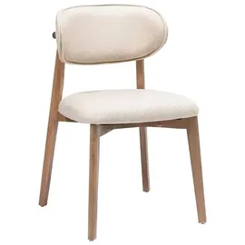 JV Möbel Esszimmerstuhl in hellen Tönen mit Holzbeinen beige