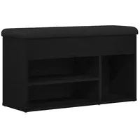 VidaXL Bank mit Stauraum Schwarz Eiche 80x30x45 cm Holzwerkstoff