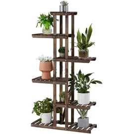 Yaheetech Blumenständer 6 Etagen 60 x 30 cm Braun