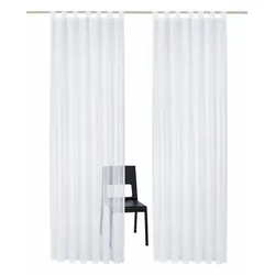 my home Gardine »Belem«, (2 St.), 1 oder 2 Schals, Vorhang, Fertiggardine, Kreise my home weiß 245 cm