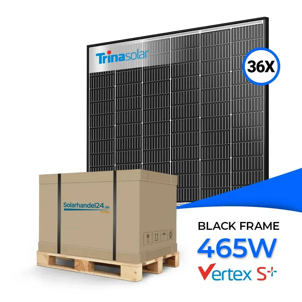 Trina Solar 465W Glas-Glas Black Frame TSM-465NEG9R.28 Vertex S+ Palette (36 Stk.) - 36 Stück Palette