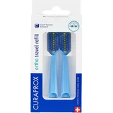 Curaprox CS 5460 ortho travel refill, brush heads for travel toothbrush, duo-pack, blue