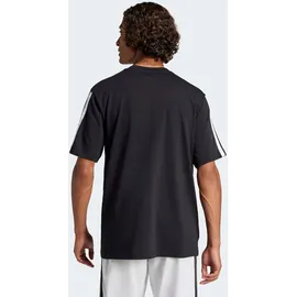 adidas Essentials 3-Streifen Single Jersey T-Shirt Black / White 2XL