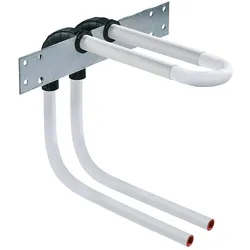 Wandanschlussbogen ohne Isolierung, mit Befestigungsschiene, 2x Flipflex Rasterbogen und 2 Schutzrohre, U-Form, MWSV 16x2