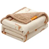 Feandrea wasserdichte Hundedecke, Sherpa Fleece Haustier Decke für große und extra große Hunde, Katzen, 203 x 152 cm, XXL, maschinenwaschbar, beidseitiger Sofabezug-Schutz, beige PPB080K01