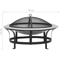 vidaXL Feuerschale Ø 76 cm Schwarz
