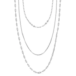 Kette ohne Anhänger LADY, silber (silber 925), Halsketten, Damen, Silber 925 (Sterlingsilber)