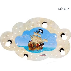 Elobra LED Bildwolke CAPT'N SHARKY AUF HOHER SEE, 5x E14,40 LEDs, beige ELO-130810