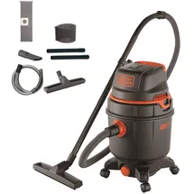 Black & Decker BLACK+DECKER Nass und Trockensauger BXVC30PDE mit Integrierte Steckdose für Elektrowerkzeug (1600 W, 30 Liter)