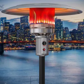 GGM Moebel International ABBEY | Gasheizstrahler | 2,2m | Schwarz | 12kW | Heizpilz, Terrassenheizstrahler, Terrassenheizer, Heizstrahler Gas - Schwarz