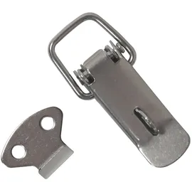 HMF 14980-09 Edelstahl Spannverschluss mit Schlossöse 8 Stück, 27 x 75 mm, Silber