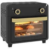 Minibackofen Mit Umluft, Heißluftfritteuse, Timer, Innenbeleuchtung, 10l, Schwarz