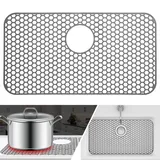 Silikon SpüLbeckeneinlage, Zusammenklappbar Rutschfeste SpüLbeckenmatte Silikon66 x 35cm, Matte füR SpüLbecken, HitzebestäNdig KüChen-Abtropfuntersetzer Schutzeinlage, Sink Mat füR SpüLe,Dunkelgrau