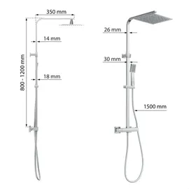 Eisl Eisl, Duschsäule), CALVINO mit Thermostatarmatur, Chrom