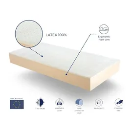 xaluca Matratze 100x200 AIR LATEX Hohe 20 CM H2 Abdeckung aus Fasern, Kern mit Latex