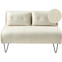 Schlafsofa 2-Sitzer VESTFOLD Bouclé Cremeweiß