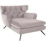 Candy Loveseat 3C CANDY "Beatrice Loungesessel", rosa (altrosa), B:126cm H:95cm T:160cm, Samt-Optik (100% Polyester), Sessel, mit Knopfheftung im Rücken, Fernsehsessel, Relaxsessel