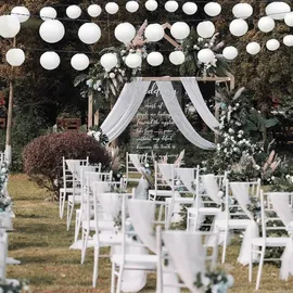 lqwell LQWELL® Solar Lichterkette Lampions Aussen, Solar Laternen 8M 30LED 2 Modi, Wasserdicht Solar Hängelampe Gartendeko Warmweiß für Balkon, Hochzeit, Hof, Party, Weihnachten Deko (2er)