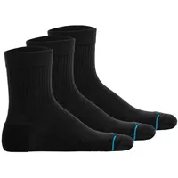 Stance Unisex Quartersocken 3er Pack - Icon Quarter, Logo, Basic Schwarz 35-37