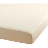BettwarenShop Spannbettlaken Jersey-Elasthan 120 x 200 - 130 x 220 cm beige